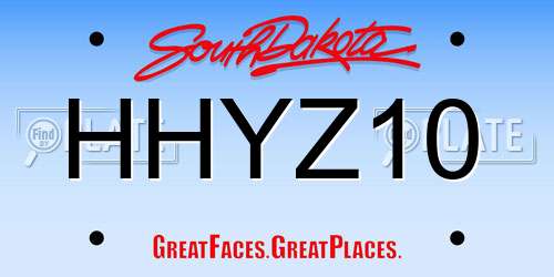 HHYZ10 South Dakota License Plate