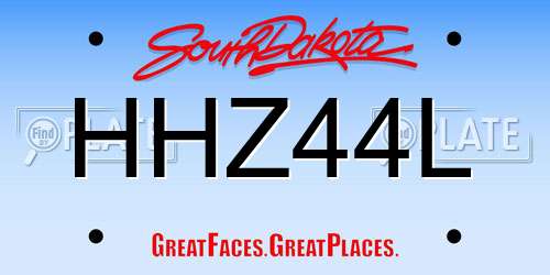 HHZ44L South Dakota License Plate