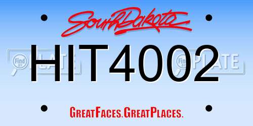 HIT4002 South Dakota License Plate