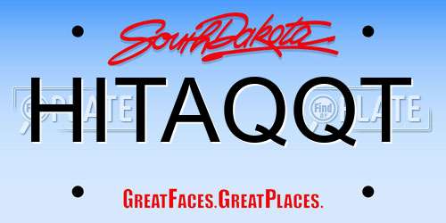 HITAQQT South Dakota License Plate