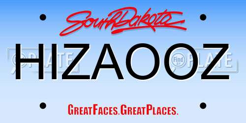 HIZAOOZ South Dakota License Plate