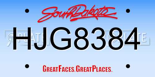 HJG8384 South Dakota License Plate