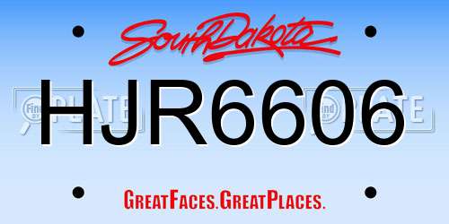 HJR6606 South Dakota License Plate