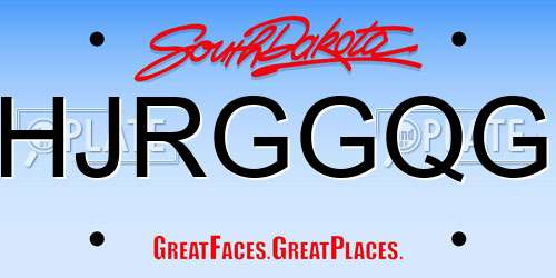 HJRGGQG South Dakota License Plate