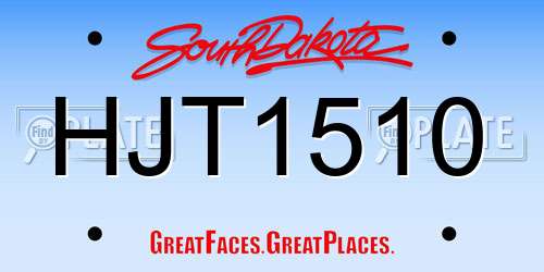 HJT1510 South Dakota License Plate
