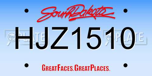 HJZ1510 South Dakota License Plate