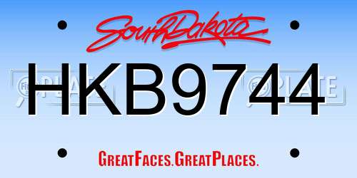 HKB9744 South Dakota License Plate