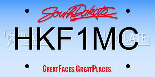 HKF1MC South Dakota License Plate
