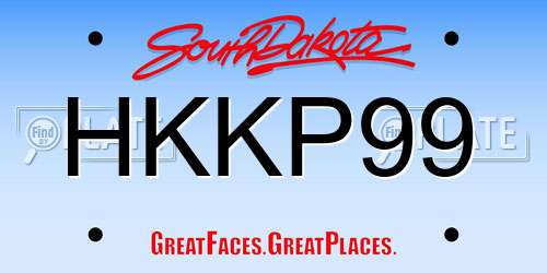 HKKP99 South Dakota License Plate