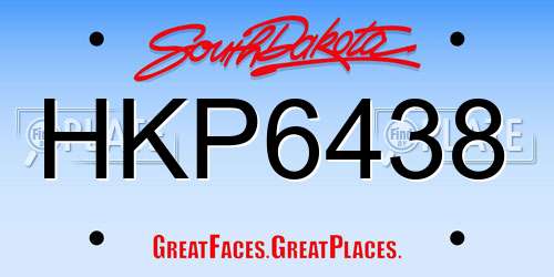 HKP6438 South Dakota License Plate