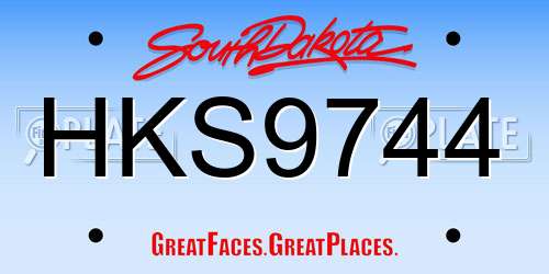 HKS9744 South Dakota License Plate