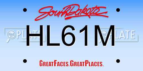 HL61M South Dakota License Plate