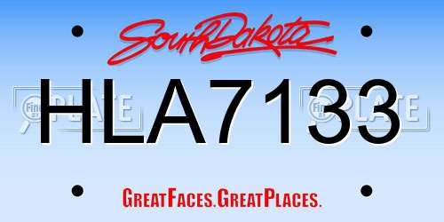 HLA7133 South Dakota License Plate