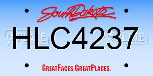 HLC4237 South Dakota License Plate