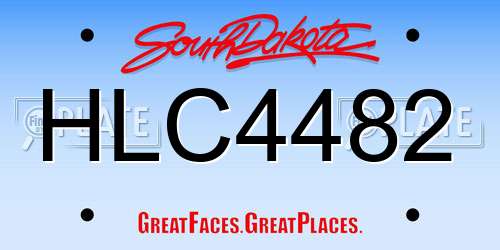 HLC4482 South Dakota License Plate