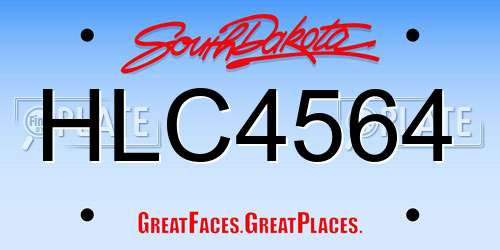 HLC4564 South Dakota License Plate