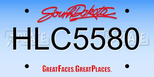 HLC5580 South Dakota License Plate