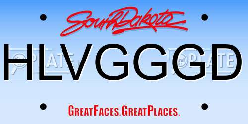 HLVGGGD South Dakota License Plate