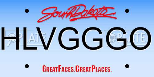 HLVGGGO South Dakota License Plate