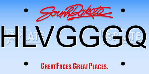 HLVGGGQ South Dakota License Plate
