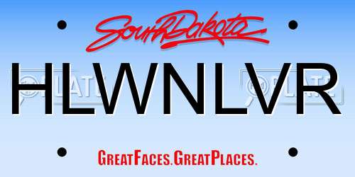 HLWNLVR South Dakota License Plate
