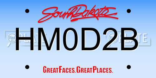 HM0D2B South Dakota License Plate