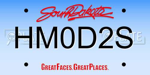 HM0D2S South Dakota License Plate