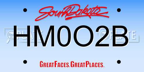 HM0O2B South Dakota License Plate