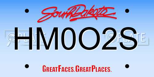 HM0O2S South Dakota License Plate