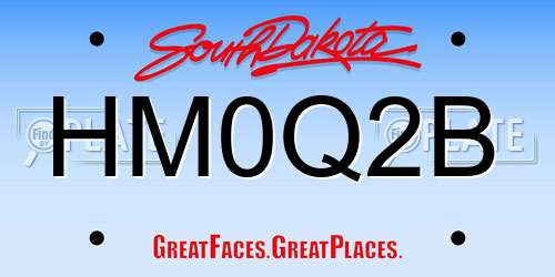 HM0Q2B South Dakota License Plate