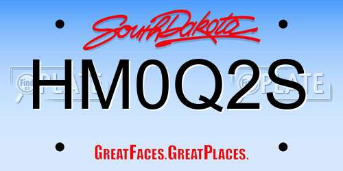 HM0Q2S South Dakota License Plate