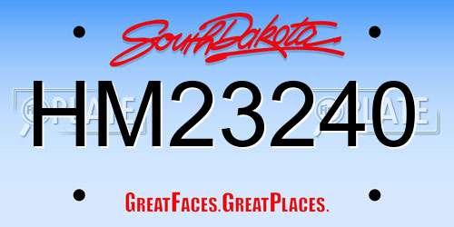 HM23240 South Dakota License Plate