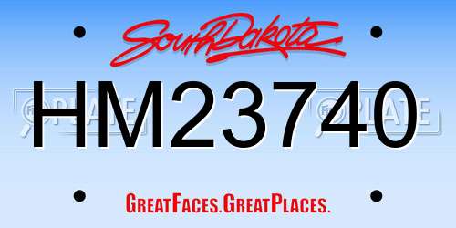 HM23740 South Dakota License Plate