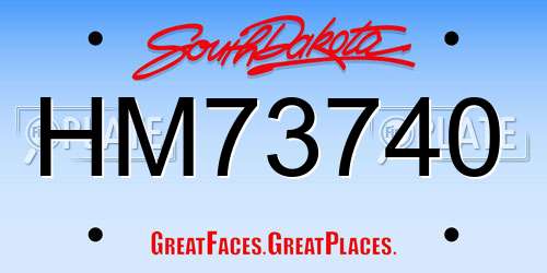 HM73740 South Dakota License Plate