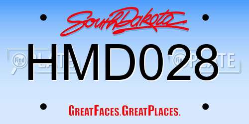 HMD028 South Dakota License Plate