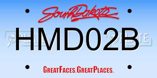 HMD02B South Dakota License Plate