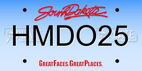 HMDO25 South Dakota License Plate