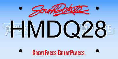 HMDQ28 South Dakota License Plate