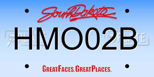 HMO02B South Dakota License Plate