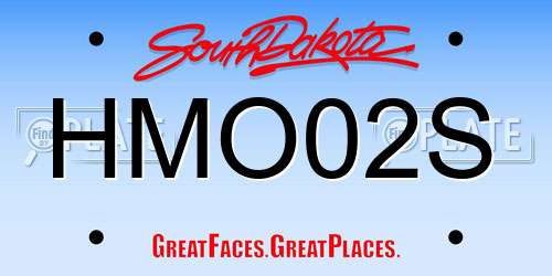 HMO02S South Dakota License Plate