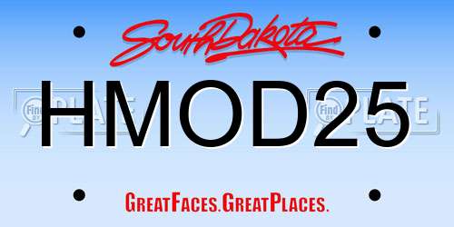 HMOD25 South Dakota License Plate