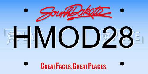 HMOD28 South Dakota License Plate