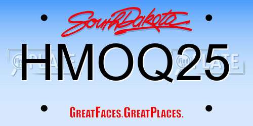 HMOQ25 South Dakota License Plate
