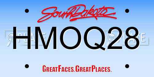 HMOQ28 South Dakota License Plate
