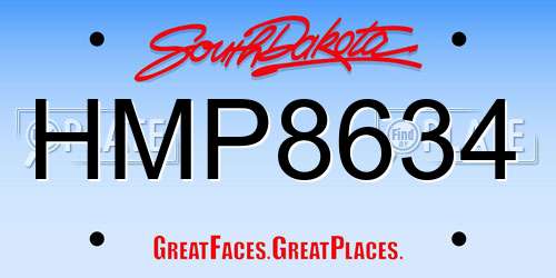HMP8634 South Dakota License Plate