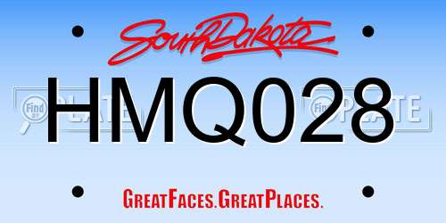 HMQ028 South Dakota License Plate