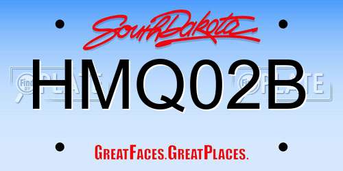 HMQ02B South Dakota License Plate
