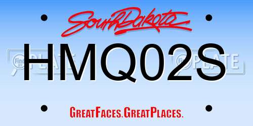 HMQ02S South Dakota License Plate