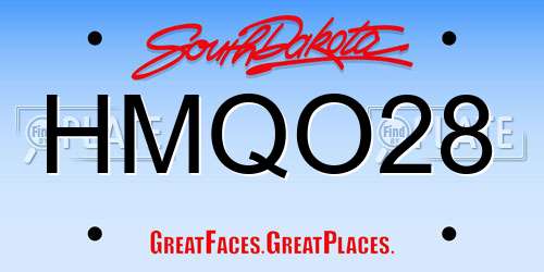 HMQO28 South Dakota License Plate