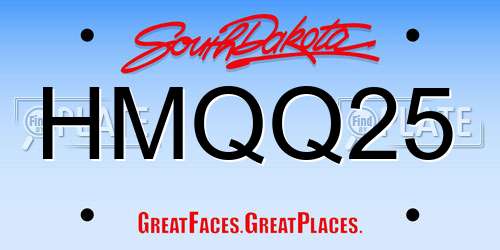 HMQQ25 South Dakota License Plate